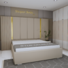 Panel Strip Bed With Headboard