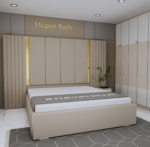Panel Strip Bed With Headboard