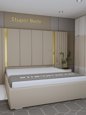 Panel Strip Bed With Headboard