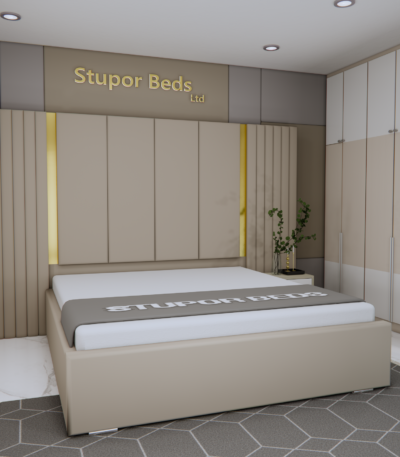Panel Strip Bed With Headboard