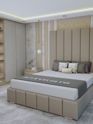 Queen velvet bed with headboard