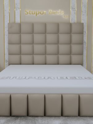 Beige Velvet Bed