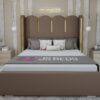 NORMAL BASE BED-134 MINK DARK striped bed frame