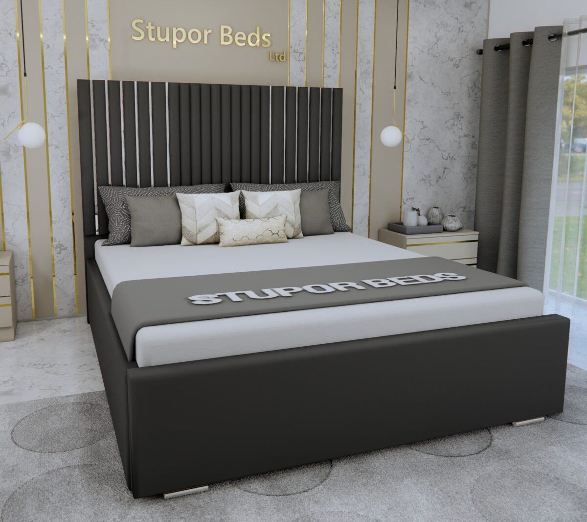 Zaynep Strip Line Bed - Image 3