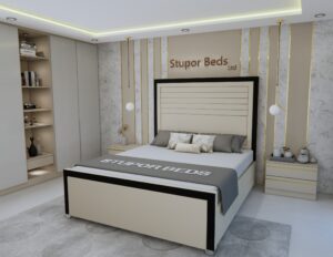 Marta Border Velvet Bed