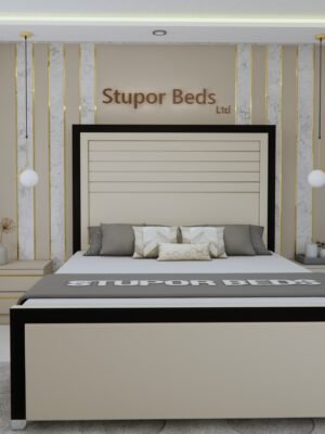 plush White Velvet Bed