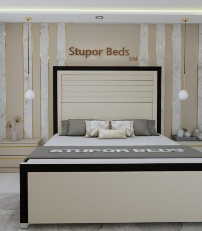 plush White Velvet Bed