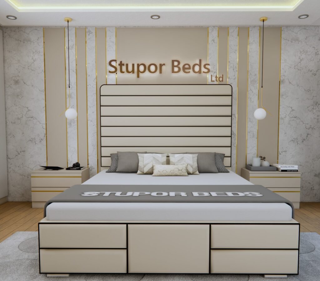 Double velvet bed on sale