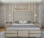 Double velvet bed on sale