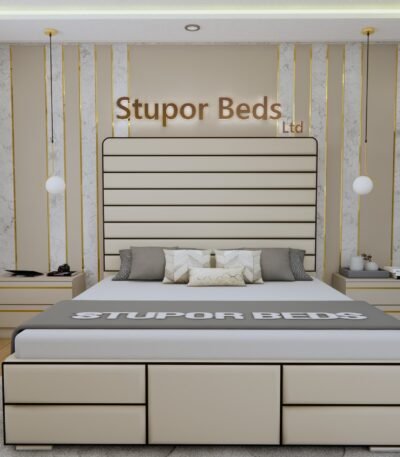 Double velvet bed on sale