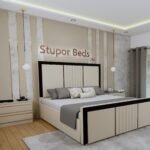 Single velvet bed on sale