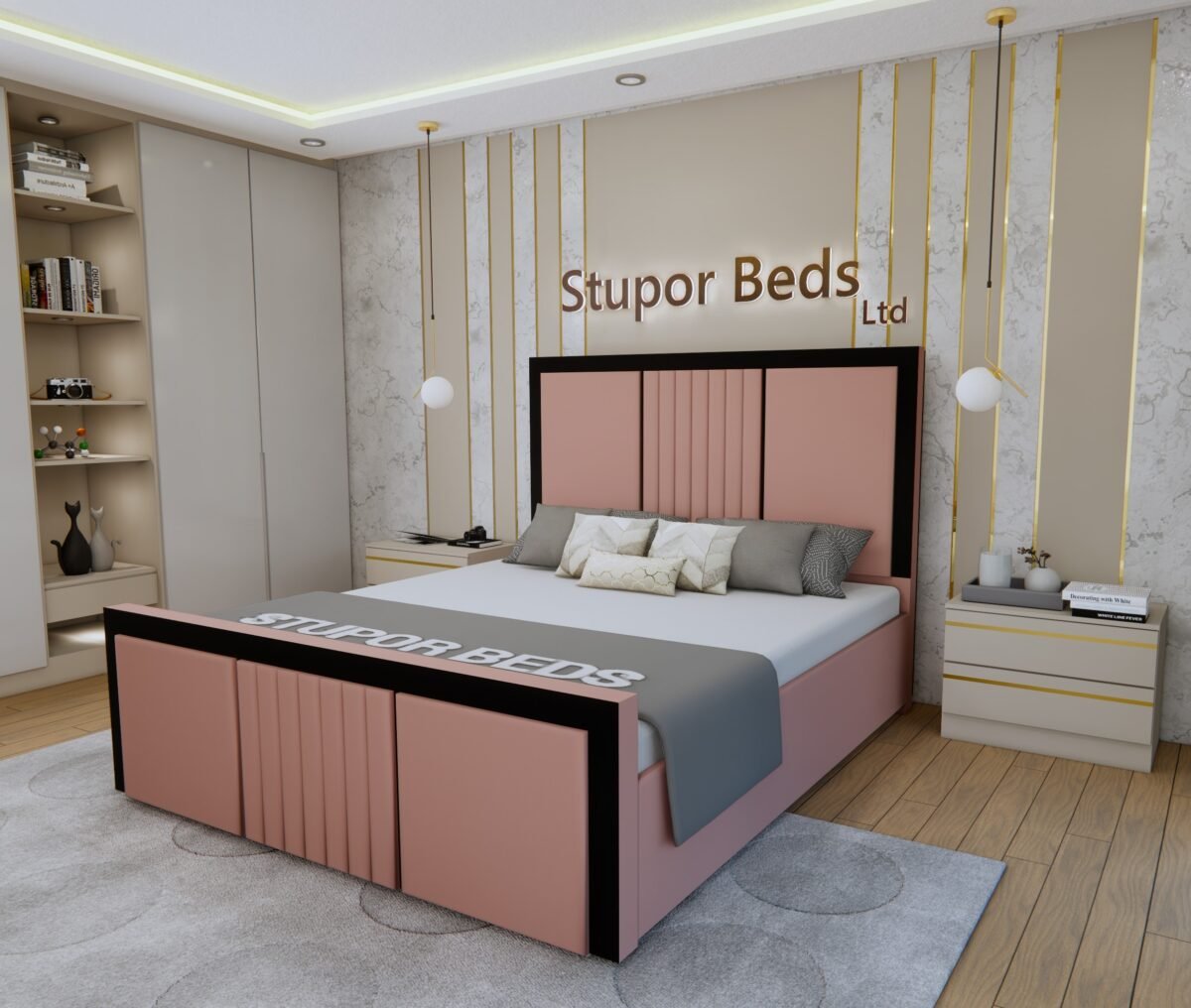 Jasfina Velvet Bed - Image 3