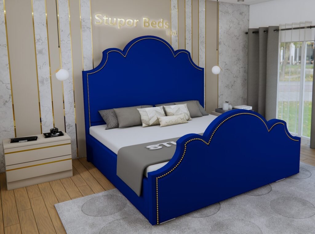 Leather Blue Velvet bed