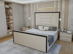 Paula Border Velvet Bed