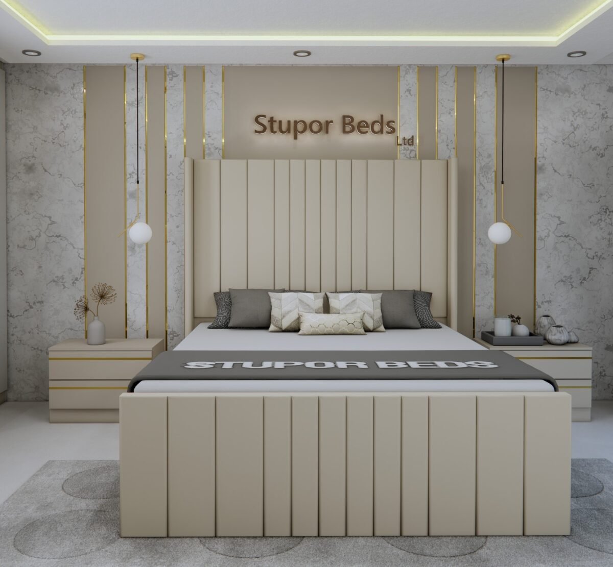 Velvet Double Bed Estrella - Image 2