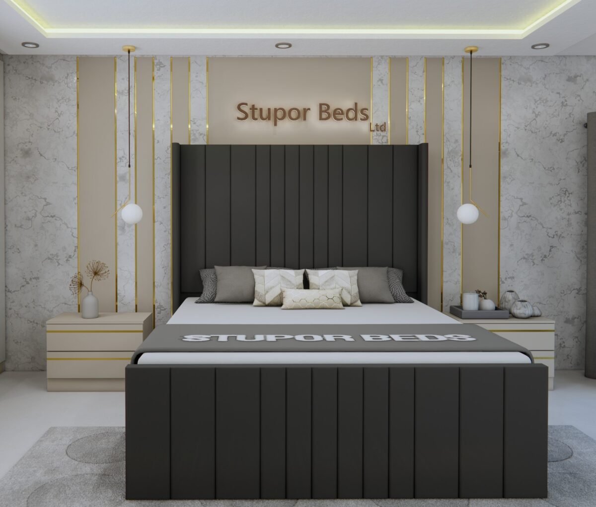 Velvet Double Bed Estrella - Image 4