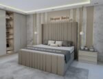 steel Velvet Bed