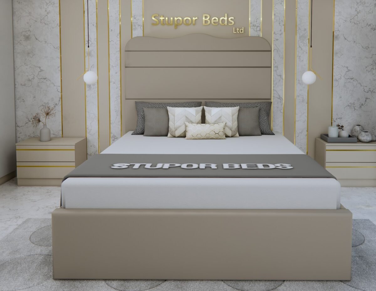 NORMAL BASE BED-87 MINK Velvet Bedroom Bed