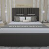 NORMAL BASE BED-94 GREY velvet fabric bed