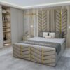 NORMAL BASE BED-99 MINK Queen Strip Bed Velvet