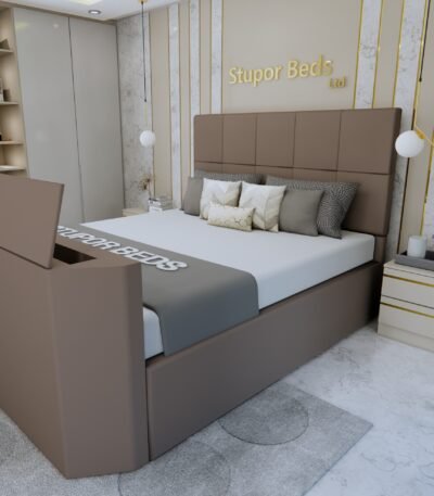 Fabric TV Bed with Ottoman
