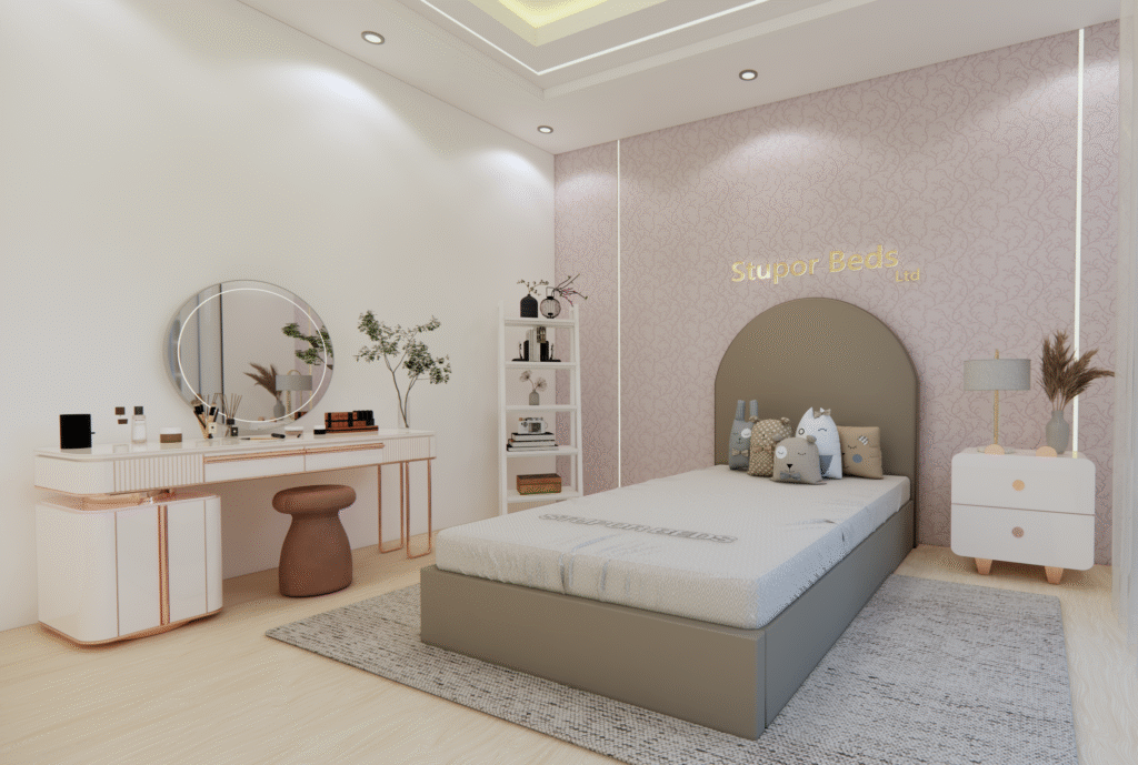 Upholstered Kids Bed Single