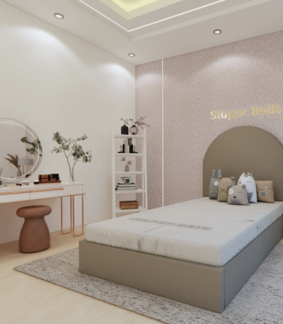 Upholstered Kids Bed Single
