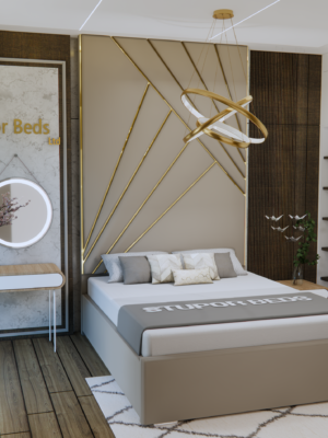 Superking Strip Bed Upholstered