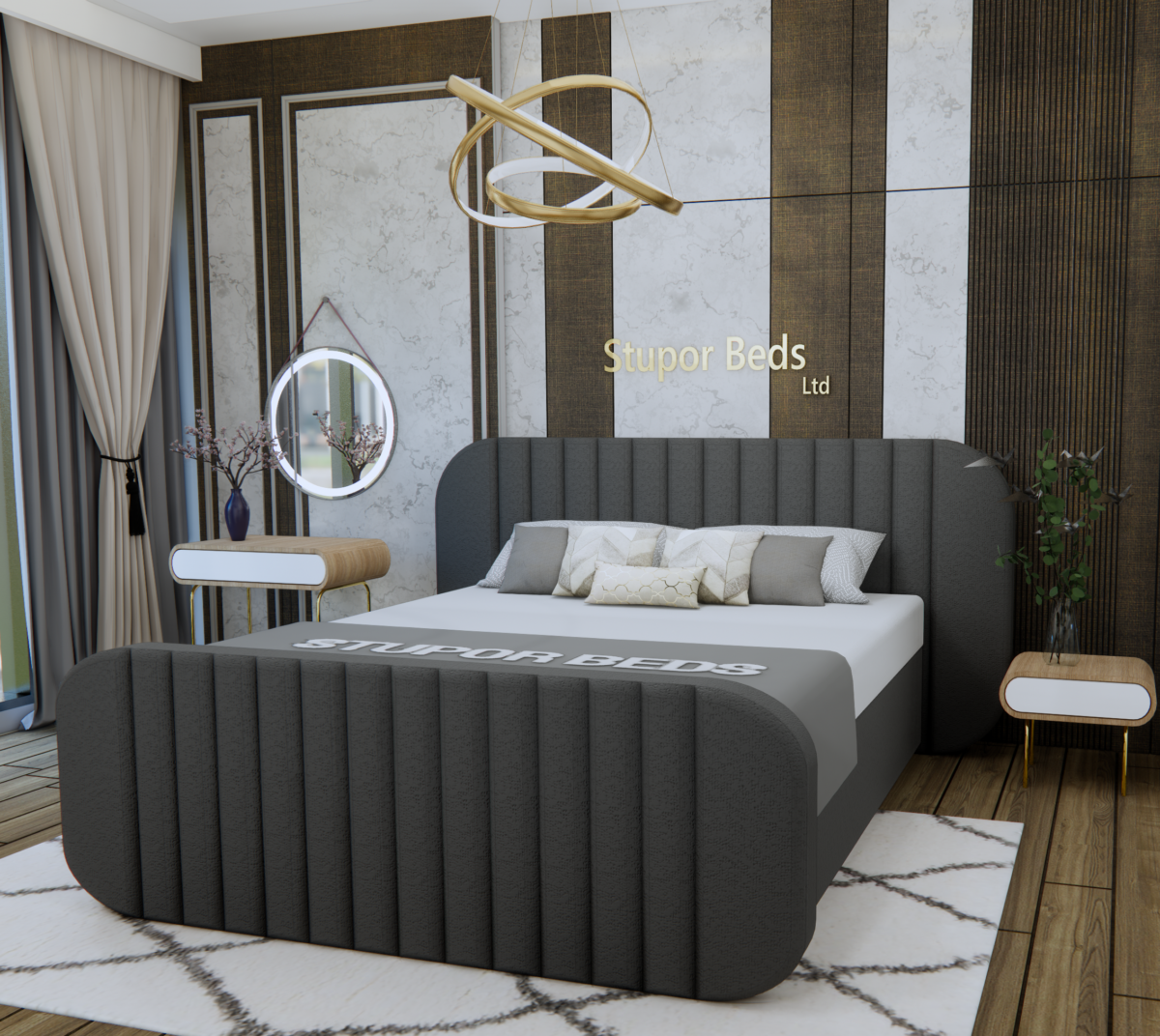Delaney Velvet Bed - Image 3