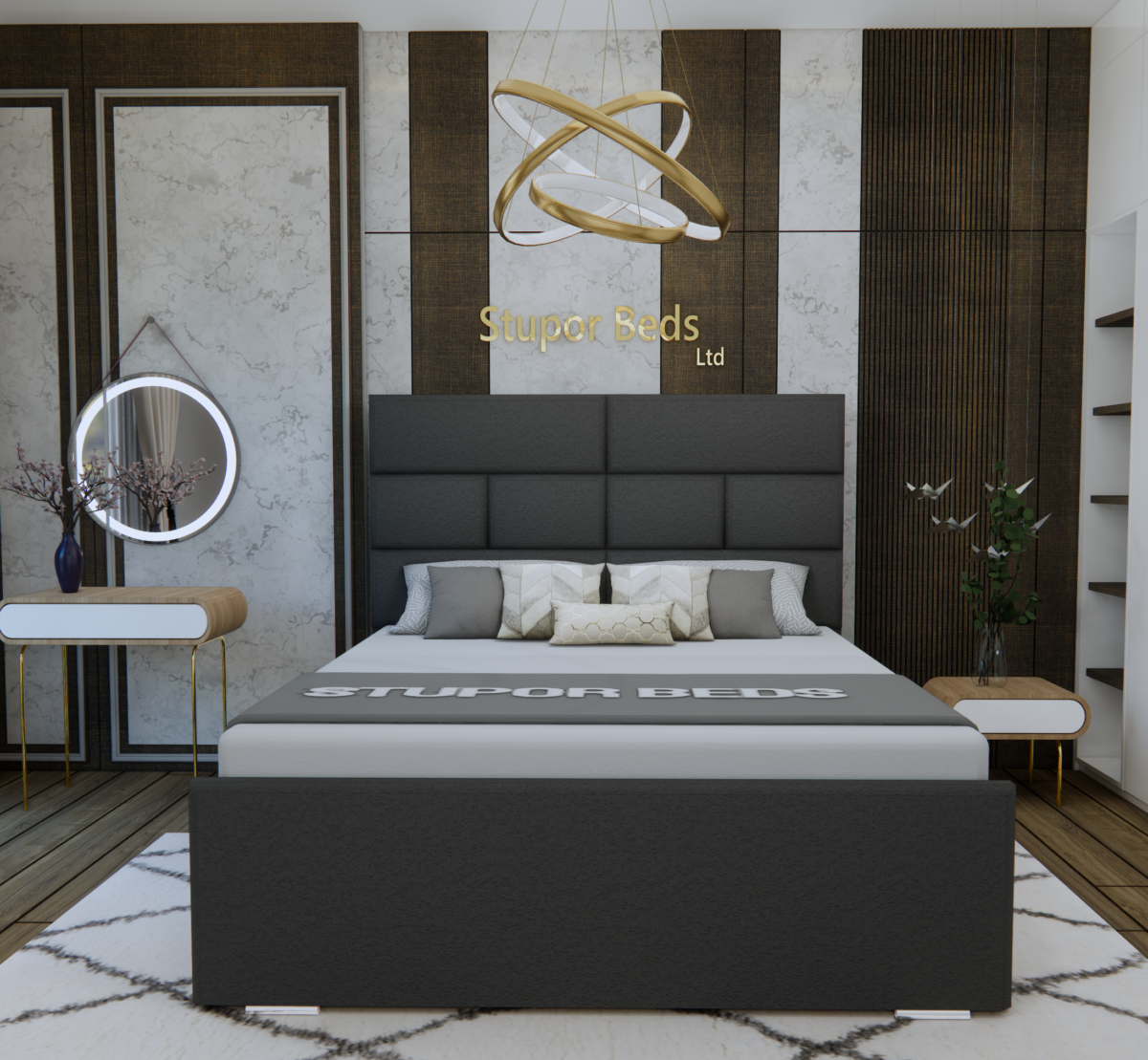 Ophelia Velvet Bed - Image 3
