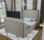 Black Ottoman TV Bed