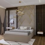 Fabric Headboard Strip Bed