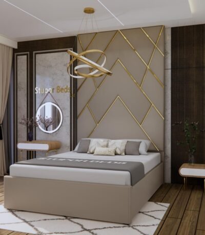 Fabric Headboard Strip Bed