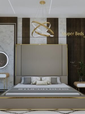 Linen Whisper Strip bed