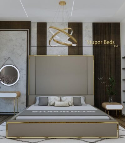 Gold Super King Strip Bed