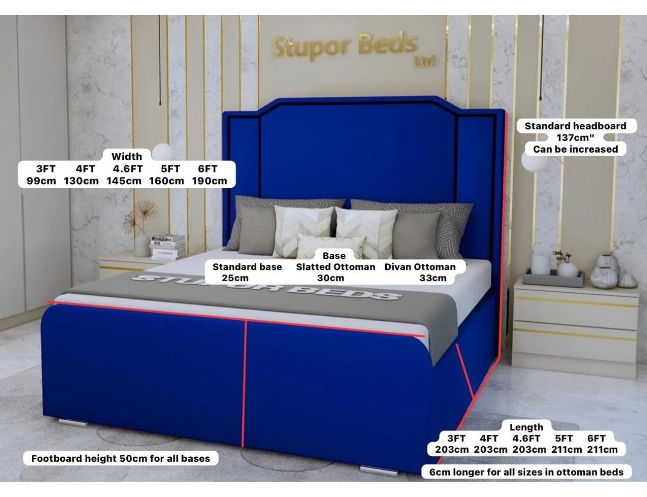 Alina Strip bed brown blue colors image london uk