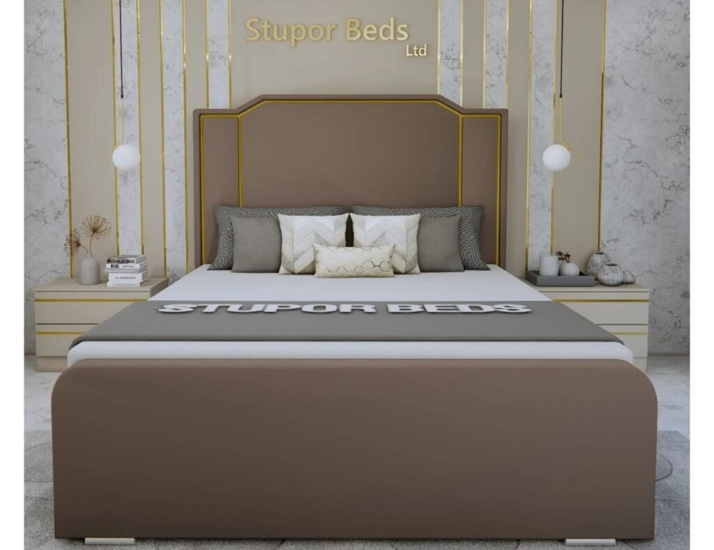 Alina Strip bed brown blue colors image london uk