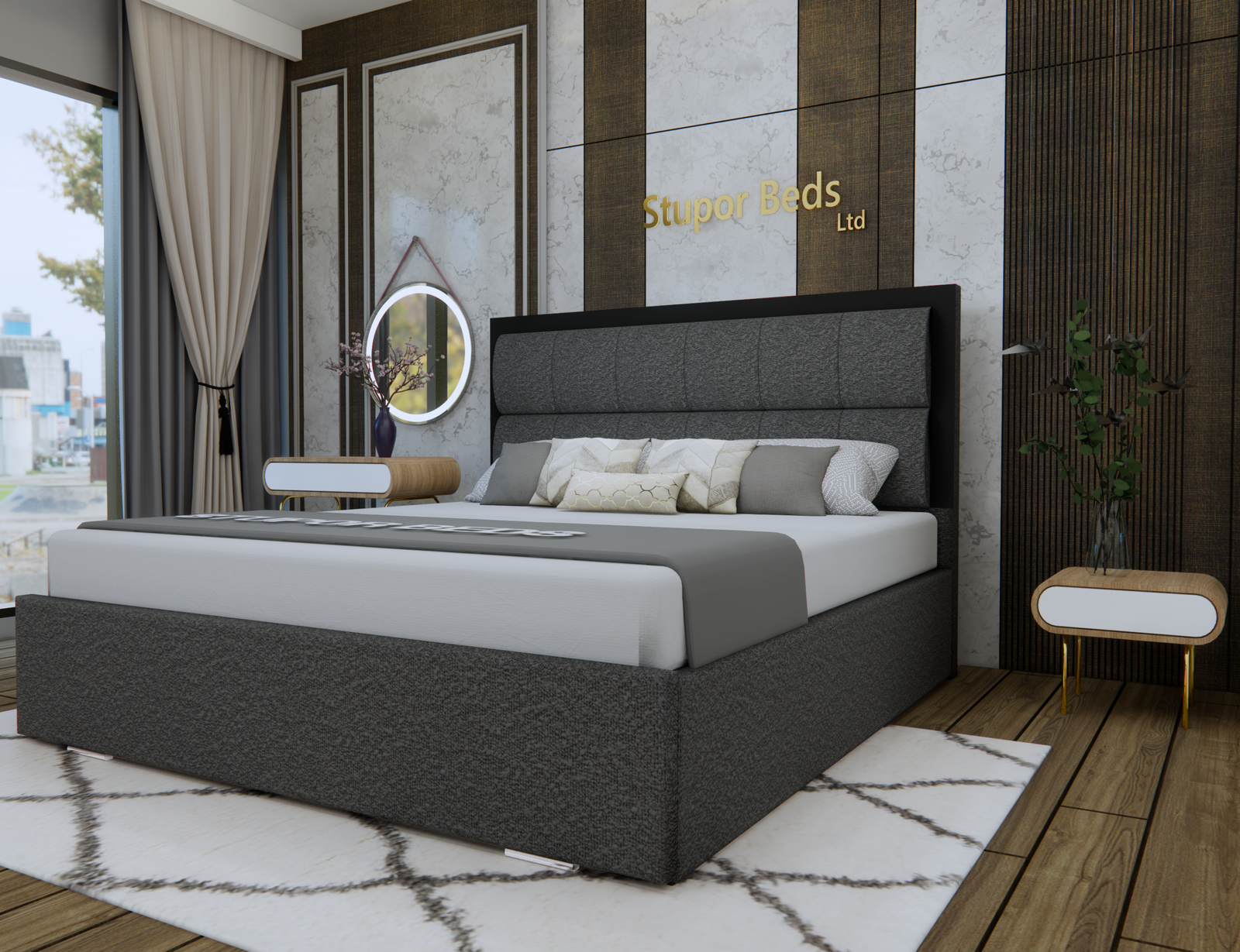 Lusi double cream bed - Image 3